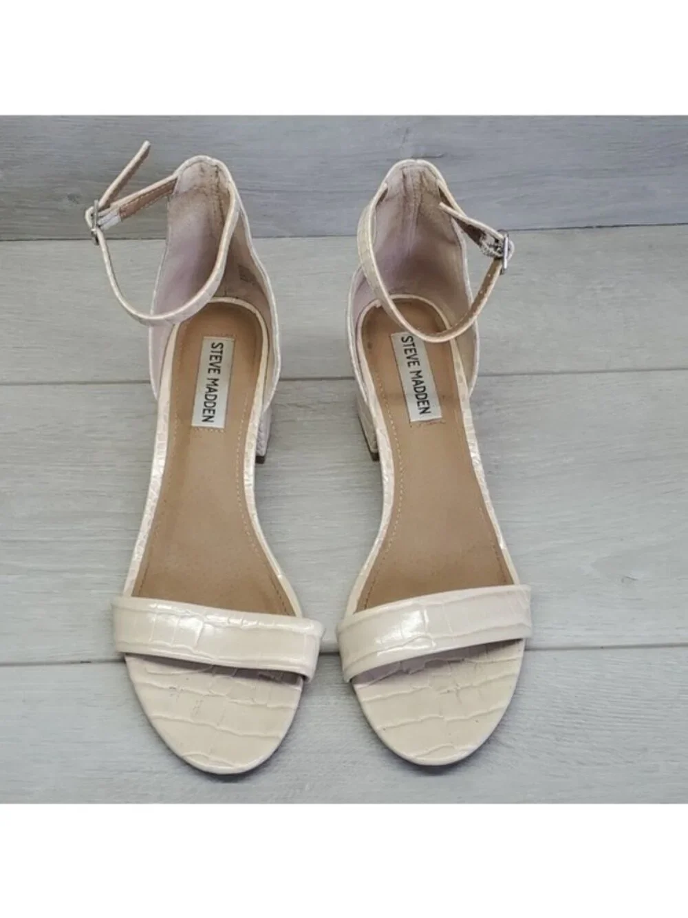 Steve Madden Women Irenee Ankle Strap Block Heels sandals shoes sz 8M